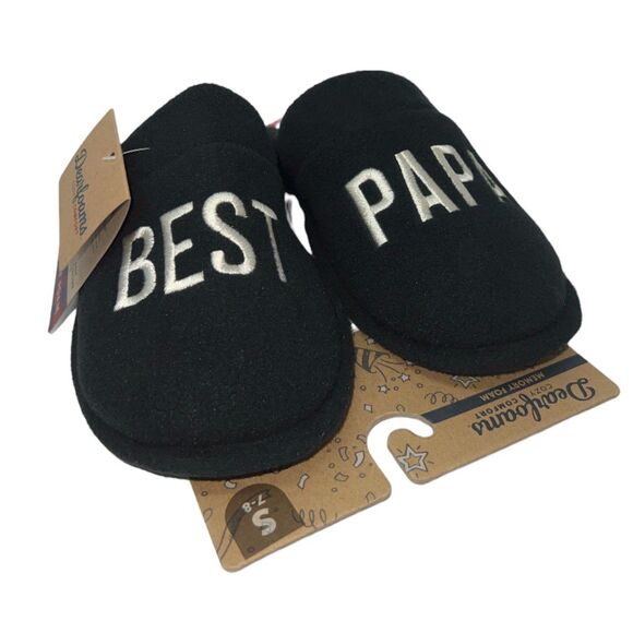 Holiday slippers Best Papa Small 7 - 8 mens Christmas slip on memory DearFoams - Picture 7 of 7